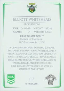 2019 NRL Elite #018 Elliott Whitehead Back
